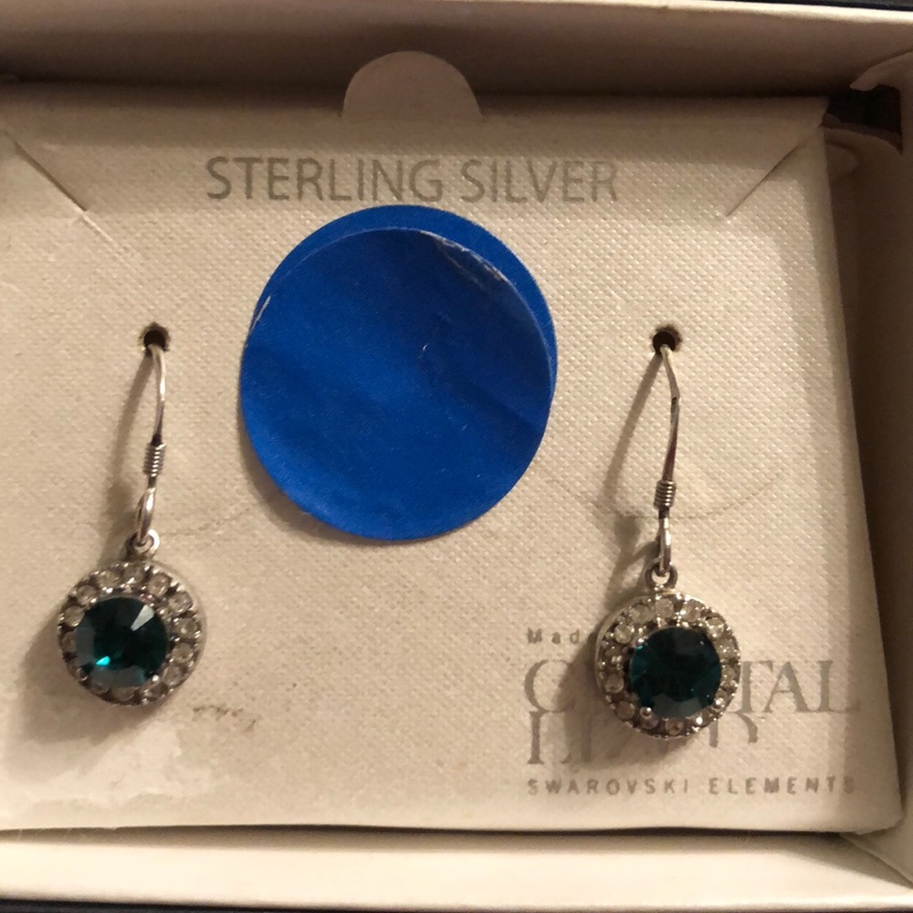 EMERALD GREEN SWAROVSKI EARRINGS